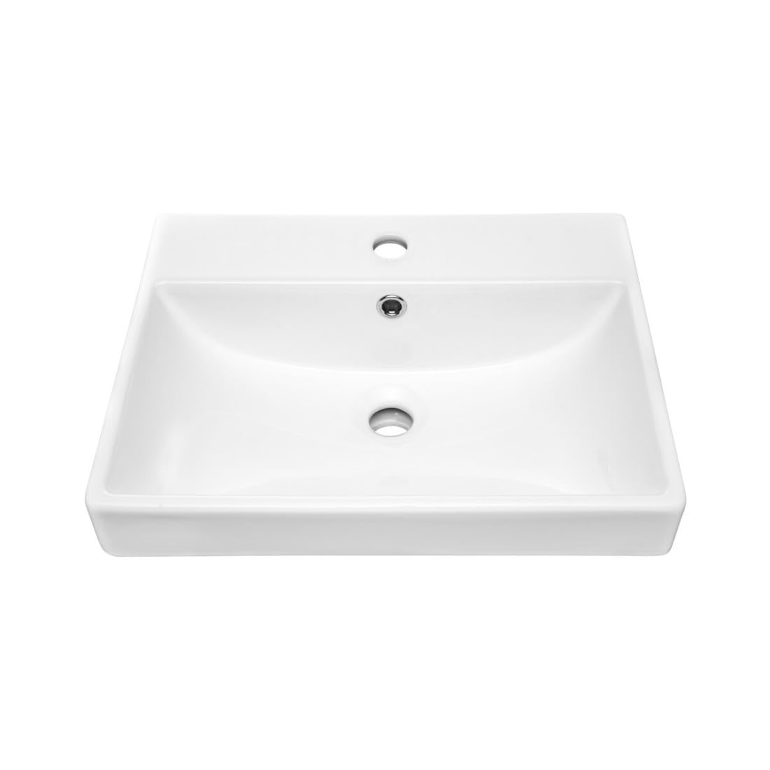 Meublorama - Lavabo empotrable (50 cm, cerámica), color blanco brillante