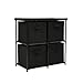 Homebi 4-Drawer Storage Chest Shelf Unit Storage Cabinet Multi-Bin Organizer with Removable Non-Woven Fabric Bins,25" W x 13.2" D x26.0 H (Black)