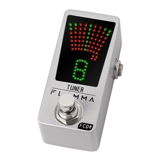 FLAMMA Tuner Pedal FC04 Chromatic Guitar Tuner Pedal, Tuning Pedal for High Precision 1 Cent with Pitch Indicator for Guitar and Bass, True Bypass