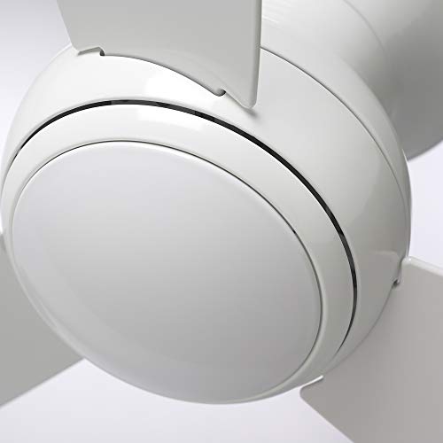 Luminance kathy ireland HOME Curva Sky LED Outdoor Ceiling Fan with Light Kit, 44 Inch | Modern Flush Mount Fixture with Weather Resistant Blades | Dimmable with Remote Control, Appliance White - Thumbnail 4