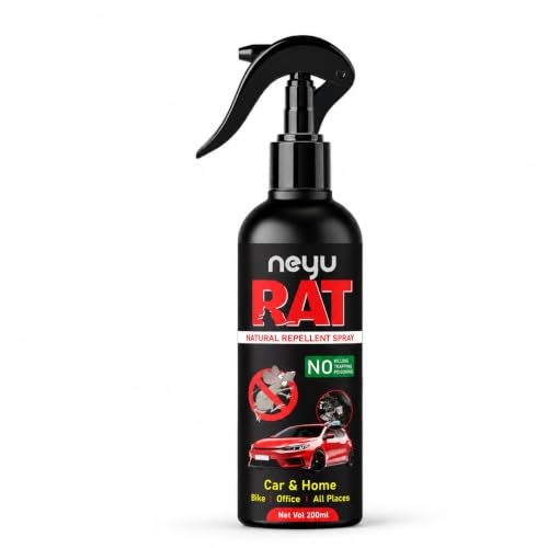 Image of NEYU Rat Repellent Spray for Car Engine & Wiring | Anti Rat Spray for Car, Bike & Home | Mouse & Rodent Protection | Natural Herbal Formula | Non Toxic | Chemical Free | 200ml (1 Piece)
