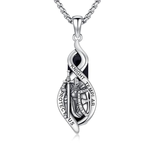 Pendentif templier chrétien en argent, le cadeau de Pâques idéal pour homme