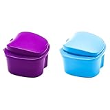 Nicear 2 Stücke Prothese Lagerung Box Prothese Box Dental Mundschutz Box Tragbare Feste Box Prothese Lagerung Box