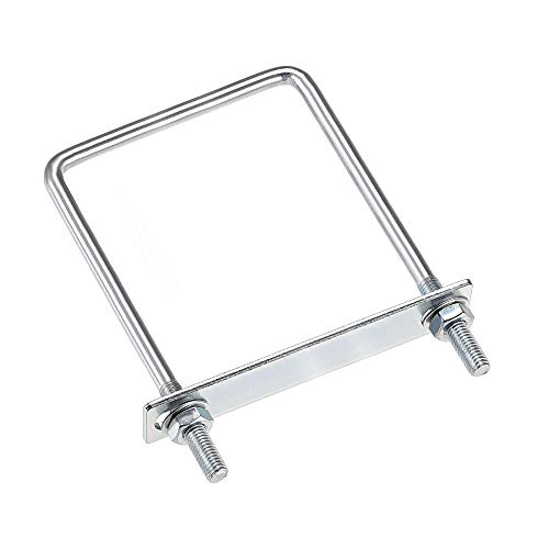 uxcell Square U-Bolts 3-1/2"(100mm) Inner Width 150mm Length Carbon Steel M8 with Nuts, Frame Plate, Round Washers 2 Set
