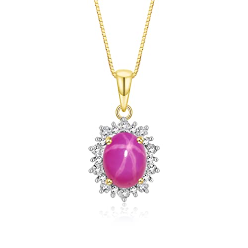 Image of Rylos Women's Yellow Gold Plated Silver Princess Diana Ring & Pendant Set. Gemstone & Diamonds, 9X7MM Birthstone. Matching Friendship Jewelry, Sizes 5-10.