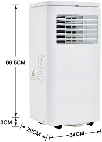 Portable air conditioner 9,000 BTU/h with Dehumidifier Function, Mobile Cooling Fan, Powerful Enough for Whole House or Office