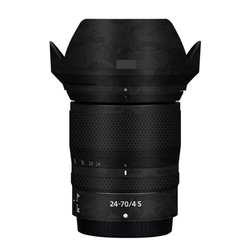 Autocollant objectif Nikon Z 24-70 mm F4S en vinyle noir protection anti-rayures