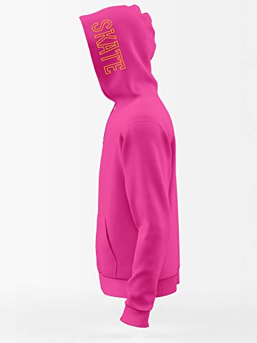 Daxton Youth Unisex Skateboarder Design Hoodie Mid-weight Fleece Sweatshirt,Hot Pink,XL2