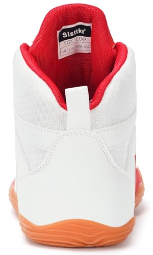 Image of Sisttke Mens Wrestling Shoes Boxing Shoe | Wide Zero Drop Sole, Mid Top,Weightlifting,Powerlifting,Bodybuilding,Fitness,Lightweight,for Competition & Training