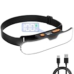 Mohard Head Torch Rechargeable, 230° Wide Beam Bright LED Headlamp Headlight with Digital Power Display, IPX5 Waterproof Torch Accessories, 90° Adjustable Tilt, 3 Modes for Running, Camping, Repairing