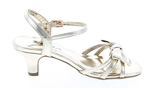 Image of Soda Girly-2 Children's Girl's Open Toe Slingback Block High Heel Sandals