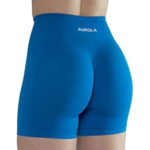 AUROLA Intensify Workout Shorts for Women Seamless Scrunch Short Gym Yoga Running Sport Active Exercise Fitness Shorts Diva Blue