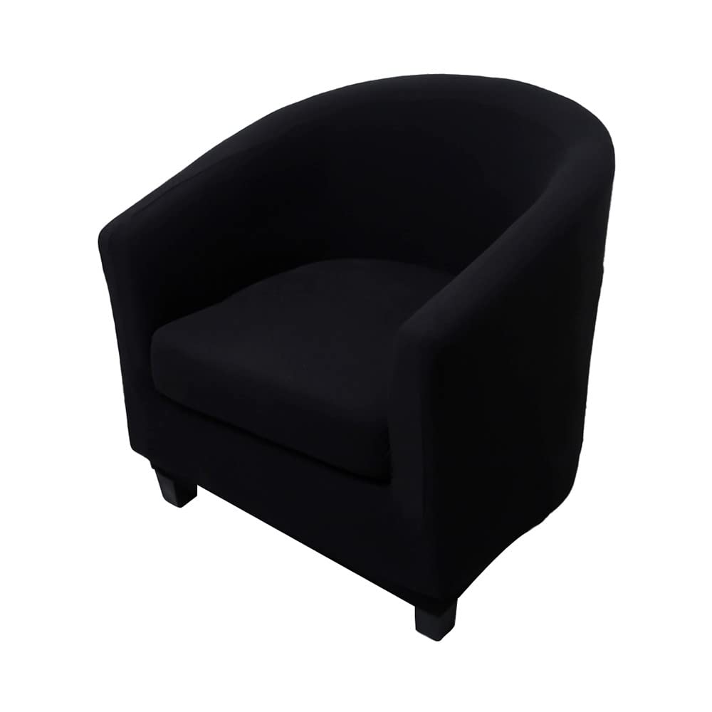 Highdi Funda de Sillón Chesterfield 2 Piezas, Cubre Sofá de 1 Plaza Elásticas Lavable Antideslizantes, Fundas Protector de Butaca para Contador, Dormitorio (Color sólido - Negro)
