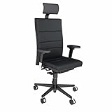 Perfekt angepasst an große und schwere Menschen: stabiles Aluminium Fußkreuz, individuelle Federkrafteinstellung für verschiedene Benutzergewichte, verstärktes Federpaket, serienmäßiger Schiebesitz, extra dick gepolstert mit Steppnähten für optimale Druckverteilung, 3D Armlehnen, Sedo-Lift-Mechanik, höhen und tiefenverstellbare Lordosenstütze