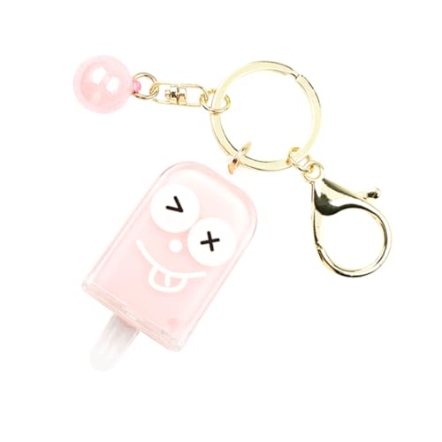VANZACK Colgante Llavero Forma Helado Verano Decorativo para Bolso Accesorio Ligero y Duradero Rosa