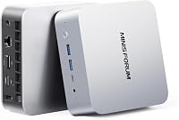 MINIS FORUM AI X1-255 Mini PC, AMD Ryzen 7 255 8 Kerne 16 Threads Prozessor bis zu 4,9 GHz, AMD Radeon 780M, 16GB DDR5 RAM/512GB PCIe 4.0 SSD, HDMI/DP/USB 4 x 2/2,5G RJ45, USB 3.2 x 2, WiFi 7, BT 5.4 – Ansicht 1