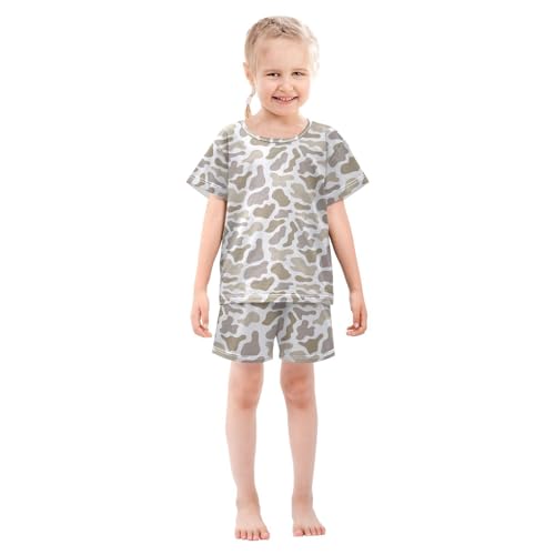 Pajama Short Sets Cute Duck Camouflage Soft Cotton Summer Sleepwear 2 Piece PJS Size 5-14T4