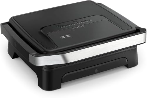 Moulinex Inicio, Plancha de Paninis y Grill 2 en 1, 2000W Potencia, Placas Antiadherentes, Superficie Amplia, Rápido Calentamiento, Fácil de Limpiar, Bandeja de Goteo, Apta Lavavajillas, GI2718