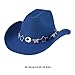Fashionable Star Butterfly Chain Fedoras Cap for Women Men Western Hat Fashion Accessory for Music Festival Theme Party Music Red