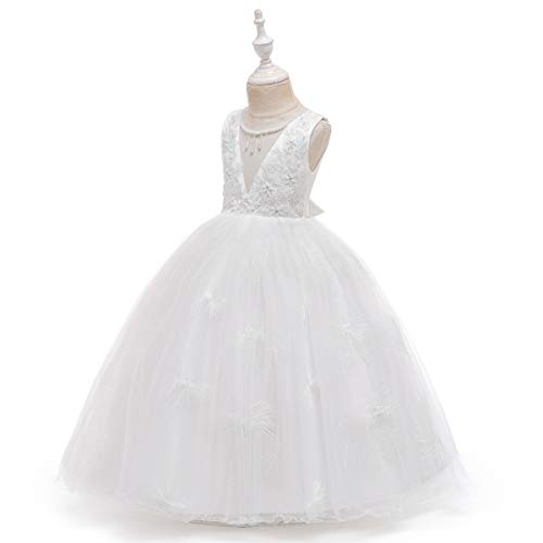 Girls Sleeveless Princess Dress Embroidery Lace Dresses Wedding Bridesmaid Girls Dresses Kids Party Prom Gown2