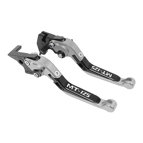 Ersatzhebel Für Yamaha MT125 MT 125 MT-125 2014-2018 2019 2020 2021 Motorrad Einstellbare Klapp Ausziehbare Bremse Kupplung Hebel(Silver)