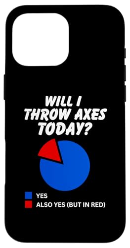 Will I throw axes Today? Yes Sarcastic 円グラフ斧投げ スマホケース iPhone 16 Pro Max 用