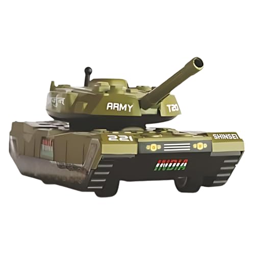 Image of WooZee.. BATTE Tank T-20 Pull-Back Maintenance Free Spring Action Race Kids Toy with REAISTIC Design Army Tank Toy, Multicolor
