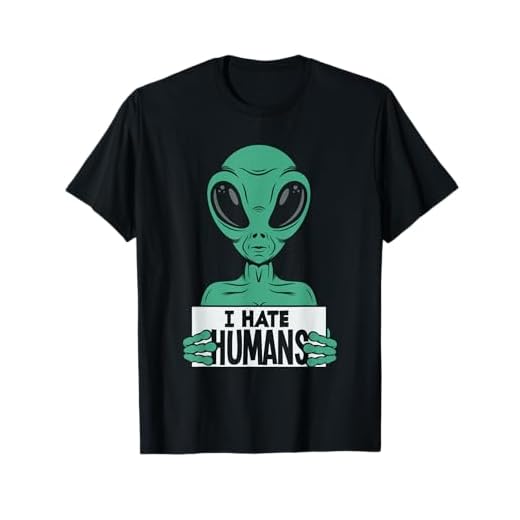 Divertido Alien OVNI Extraterrestre Odio a los Humanos Alien Amante Camiseta