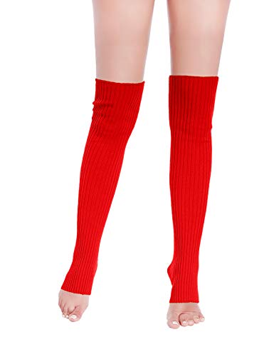 Image of v28 Women Warm Leg Warmers 80s Retro Party Costume Knit Ballet Neon Long Socks