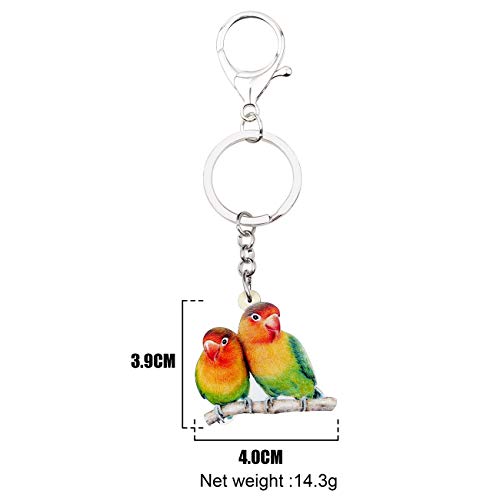 WEVENI Acrylic Cockatiel Parrot Keychain Bird Jewelry For Women Girls Bag Car Key Purse Charms4