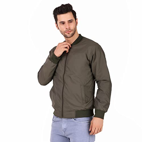 Image of Leather Retail Mens Solid Polyester Winter Jacket