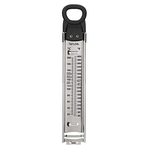 Taylor Zucker Thermometer, mit Pfannenklemme, für Marmelade, Bonbons und Karamell, Edelstahl, 30 cm x 5cm Cover