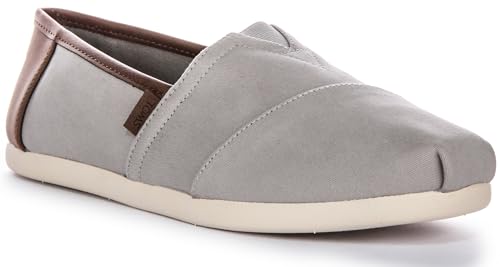 TOMS Men's Sneaker, Drizzle Grey Brushed Twill Tan Synthetic, 11