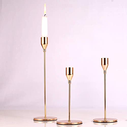 24Pcs/ 8 Set Gold Candlestick Holders, Taper Candle Holder Decorative Metal Candle Holders, Modern Farmhouse Home Decorations For Living Room, Dining Table, Party & Wedding Decor #TOP5