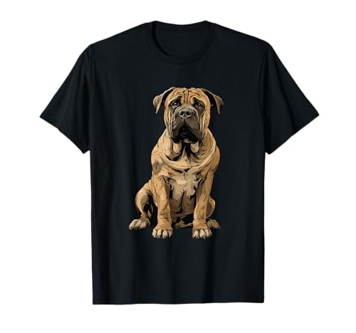 Brindle Bullmastiff Dog Illustration T-Shirt