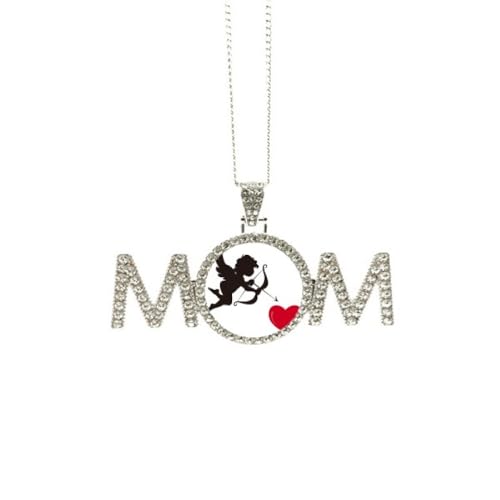 Collier ange Cupidon cœur rouge : célébrez maman avec ce bijou d'amour unique