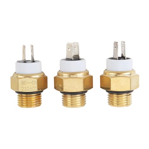 Yctze 3 Pièces Interrupteur de Capteur de Température de Ventilateur de Liquide de Refroidissement de Radiateur de Moteur M16x1.5MM Interrupteur de Température d'eau Interrupteur de