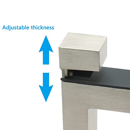 Augiimor 2Pcs Adjustable Glass/Wood Shelf Bracket, Brushed Nickel Wall Mount Shelf Bracket Holder, For 3-28Mm Thick Shelve, Working Load Limit: 44Lbs (Brushed Nickel, Small) #TOP1