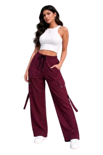 Women's Drawstring Trouser Pants with Pockets Comfortable, Breathable, Lightweight, Skin Friendly Fabric-image-46