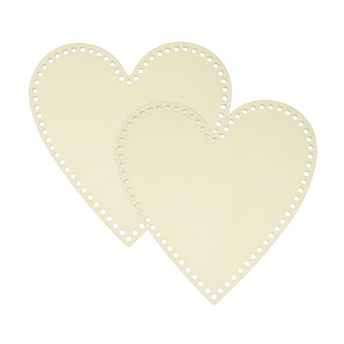 Base de panier crochet cœur en bois blanc 10x10 inch Patikil pour tissage de sac DIY