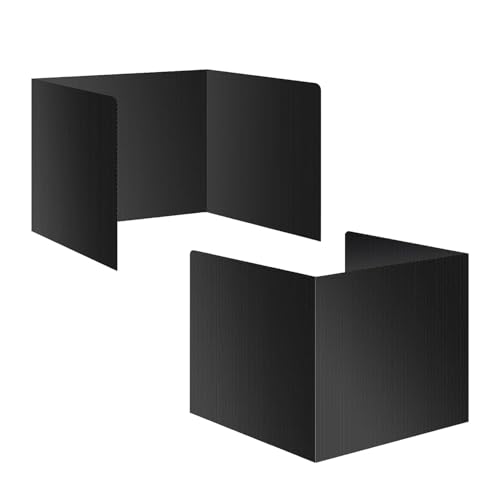 2 Pack Black Desk Dividers for Students, Waterproof Plastic Study Boards, Durable Exam Dividers, Classroom Privacy Shields, Student Privacy Folders, Perfect for School Supplies