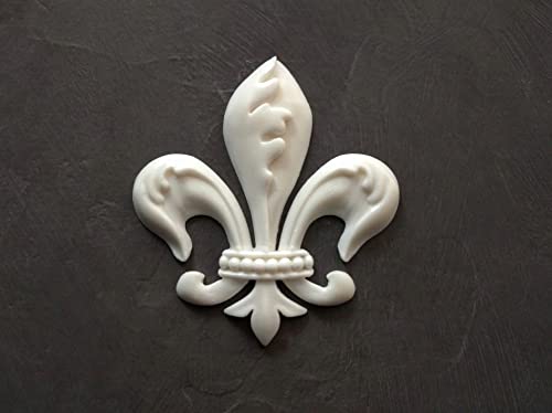 Fleur De Lis Resin Applique, Furniture Upcycling, Medieval Decor, Heraldic Lily, Wall Decore, Herald Lilly (White) #TOP5