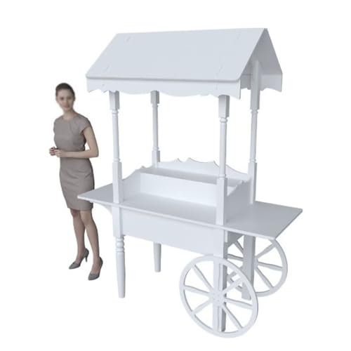 Carrello Per Dolciumi In Legno Alto 6,5 Piedi, Carrello Per Dolci Con Ruote Per Feste Di Compleanno, Facile Da Montare, Per Matrimoni, Compleanni, Baby Shower