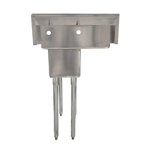 Image of AmGood Stainless Steel Prep & Utility Sink | 304 Stainless Steel | Restaurant, Kitchen, Laundry, Garage | NSF (Bowl Size: 10 inchx14 inchx10 inch + Left Drainboards)