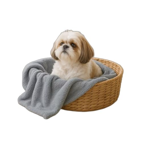 Mantinha Pet Soft Quentinha e Confortável, Tam 1,00m x 80cm (Cinza)