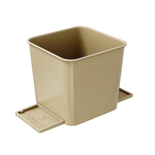 Image of Car Trash Can with Stability Wings - Leakproof Portable Garbage Bin for Fabric & Rubber Mats - Compact Durable Plastic Auto Organizer for Cars, SUVs, Trucks (Mocha, Small)