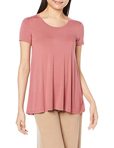 Daily Ritual Women s Jersey Short-Sleeve Swing Scoopneck T-Shirt, Dark Rose, Large