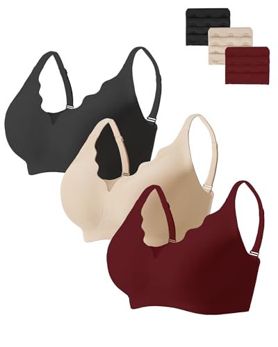 Image of Vinfact Plunge Jelly Bras for Women No Underwire Wireless Lift Full Coverage T Shirt Everyday Sleep Bra