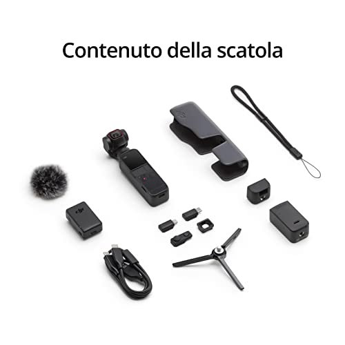 Pocket 2 Creator Combo - Fotocamera Stabilizzata 3 Assi, Vlog, Video Ultra HD, Foto ad Alta Risoluzione da 64 MP, 1/1.7” CMOS, HDR, Riduzione del Rumore, Timelapse, Slow Motion, Zoom 8x - Gadget - Immagine 5
