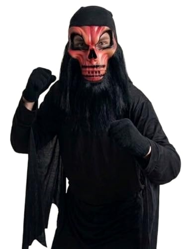 Image of BookMyCostume Scary Face Mask Collection | Horror Ghost, Skeleton, Devil & Dracula Vampire, Bearded Horror | Spooky Mask for Halloween & Theme Parties | Adults